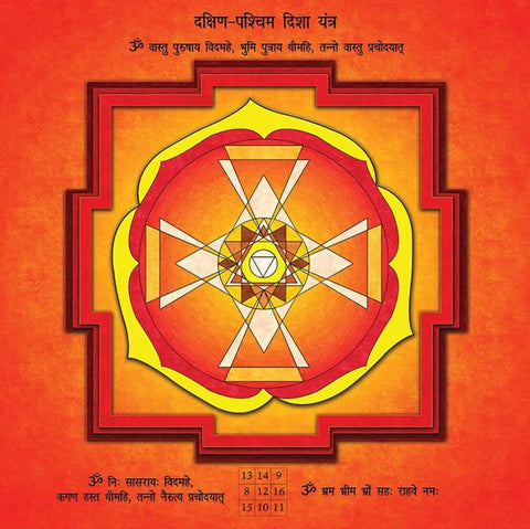 South West Direction Yantra for Home, Bedroom, Kitchen..