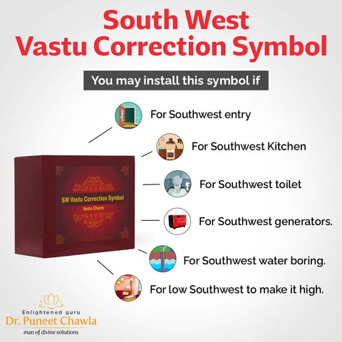 South West Vaastu Correction Symbol | Energy Balancing Crystal & Stone
