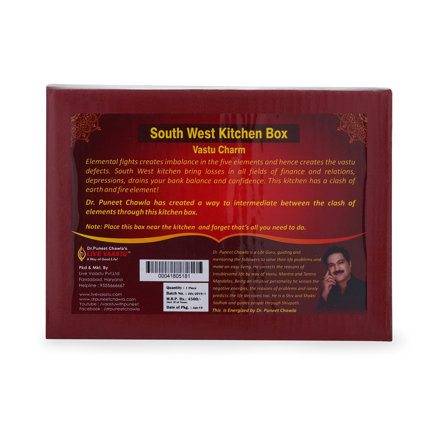 South West Kitchen Box for Vastu Correction – Powerful Vastu Remedy for Kitchen, Improves Positive Energy & Balance in Your Home