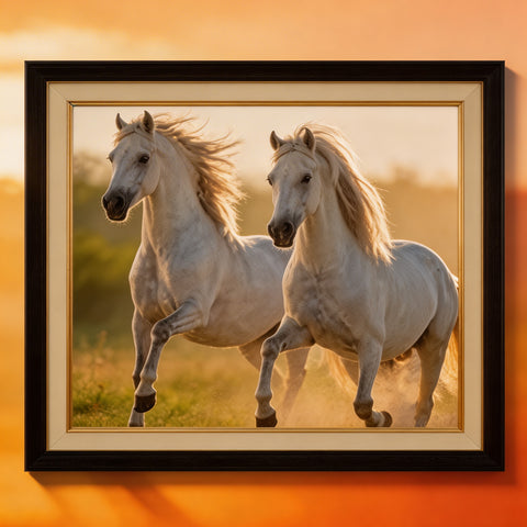 Horse Pair Decorative Photo Frame – Symbol of Strength & Success