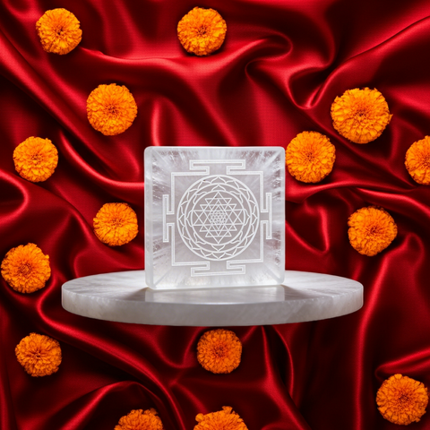 Salenite shree yantra plate