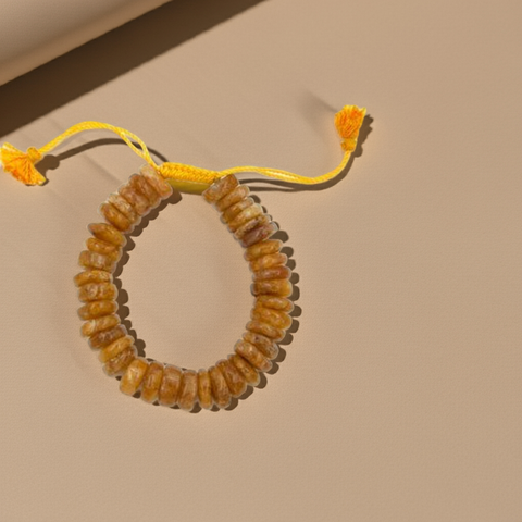 Yellow Agate Wheel Bracelet