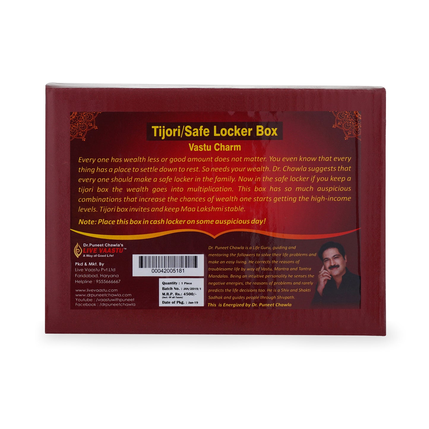 Premium Vastu Tijori Safe Locker Box for Wealth & Prosperity | Money Locker for Home, Office, Shop | Negative Energy Protection & Wealth Attraction Box | Vastu Correction Tool